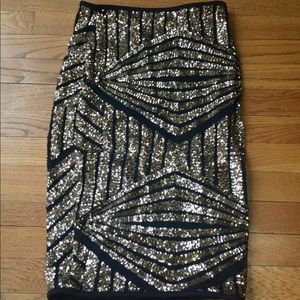 Gold and Black Sequin Skirt!